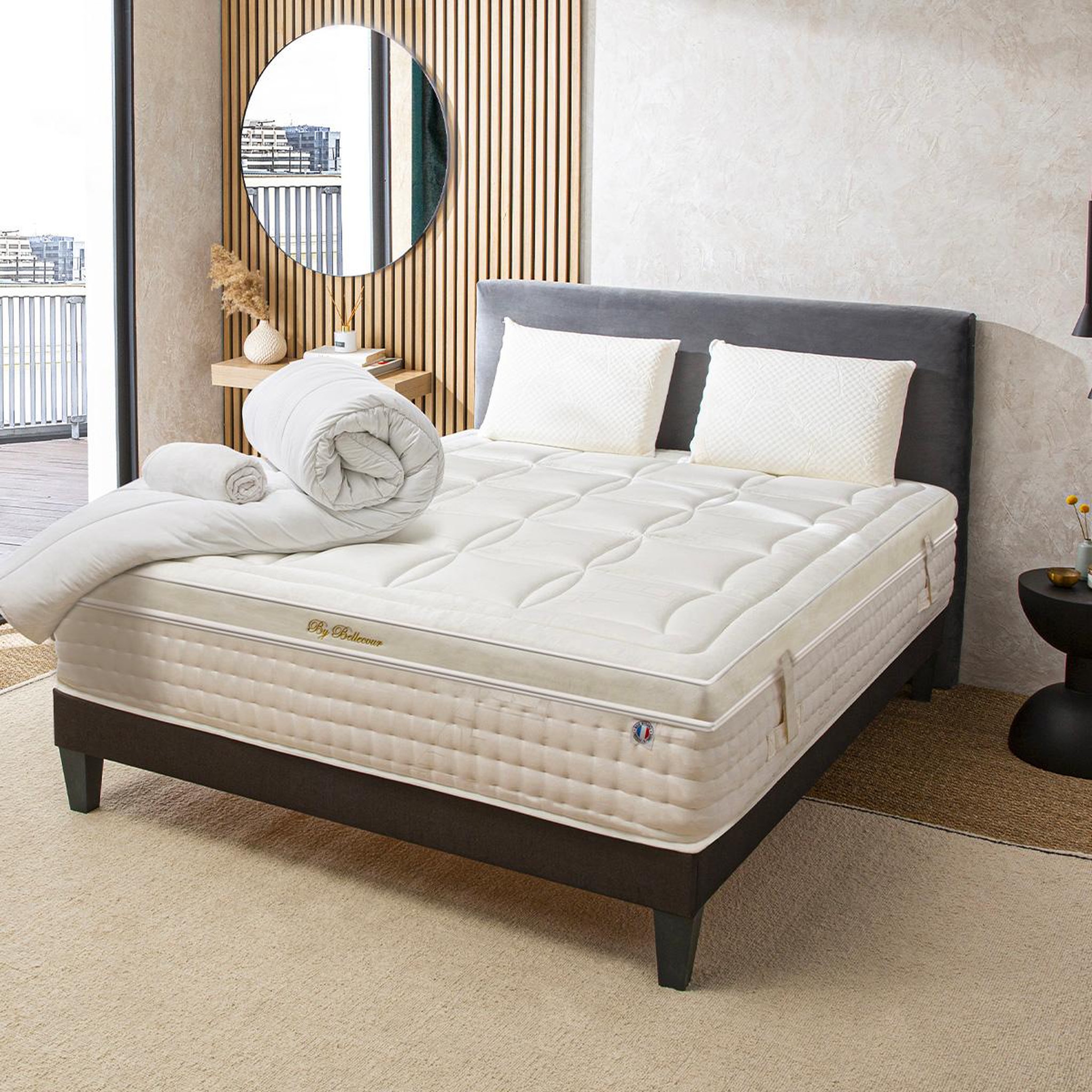 Voir la diapositive 3 : BELLECOUR BELLECOUR LITERIE | Pack Prêt à dormir EMPEREUR | Matelas Mémoire de forme + Sommier + Accessoires
