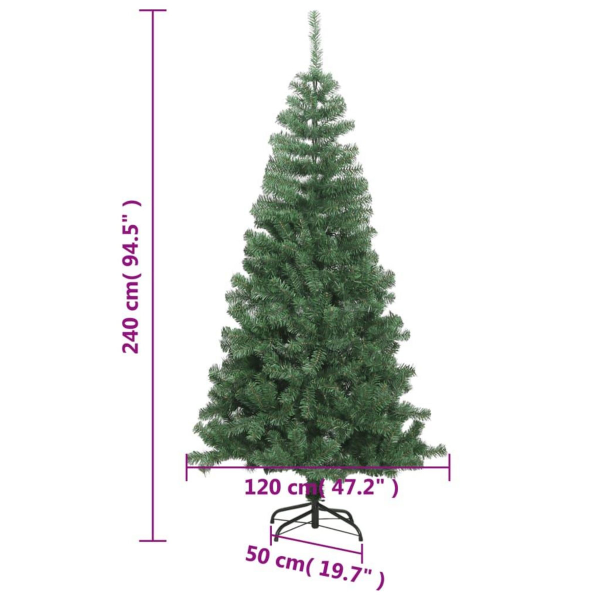 VIDAXL Sapin de Noël artificiel L 240 cm Vert