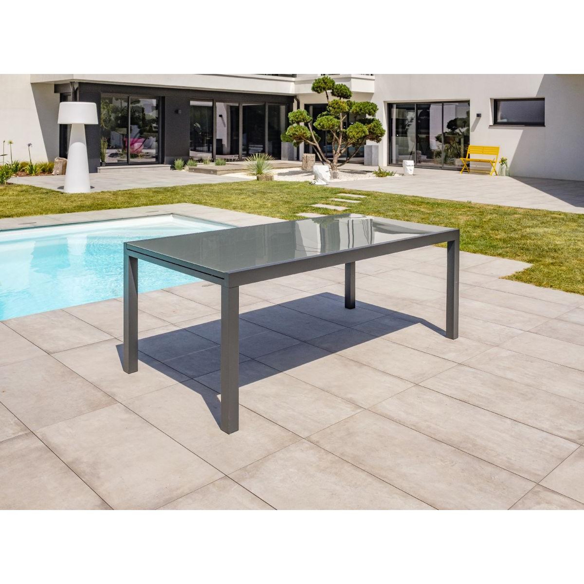 Voir la diapositive 4 : DCB GARDEN Ensemble Table de Jardin 8 Chaises & 2 Fauteuils  Tolede  200-300cm Gris Anthracite