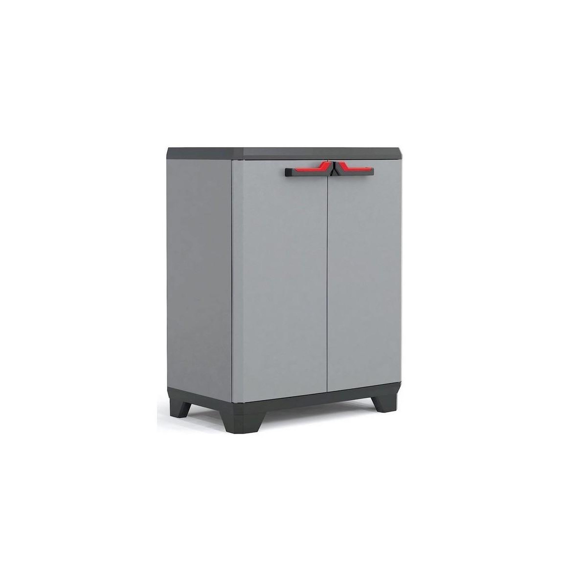 Keter Armoire basse de Rangement Multifonctions Résine Étagères et Pieds 39 x 68 x 90 cm KETER