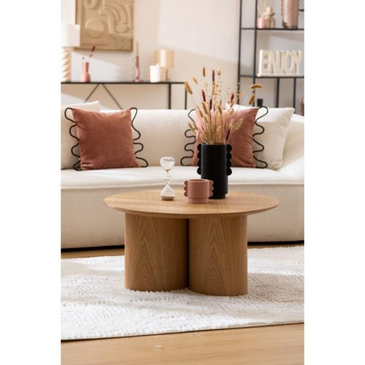 ATMOSPHERA Table Basse Design  Aliona  80cm Naturel