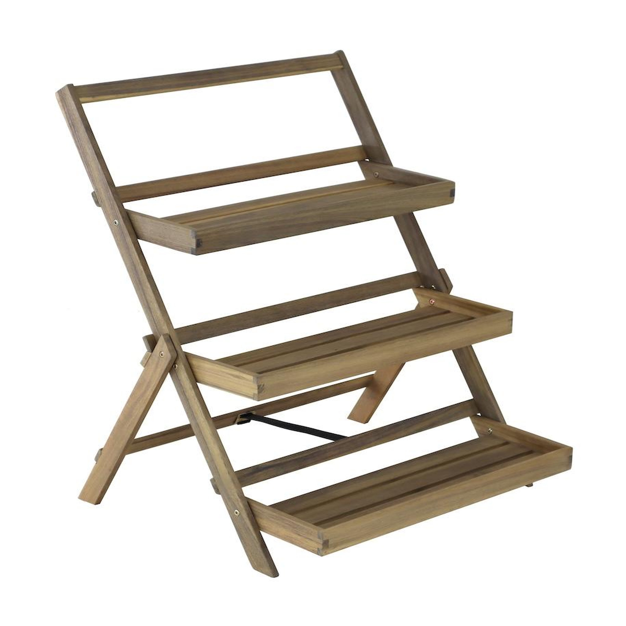Proloisirs Étagère pliante - 3 étages - Acacia FSC 100%