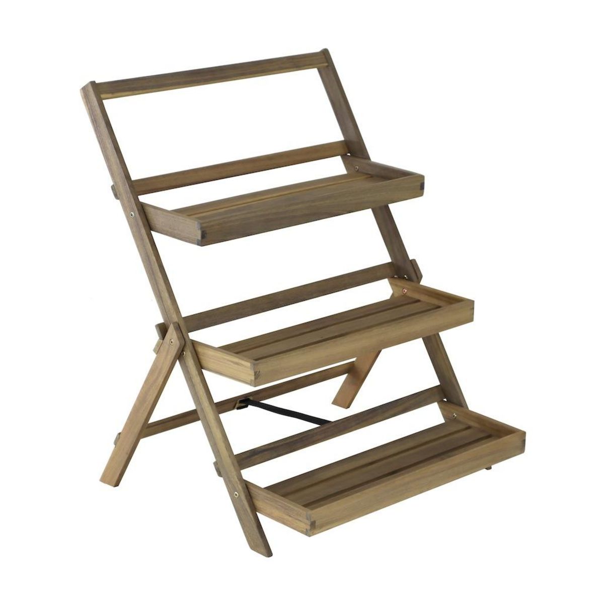 Proloisirs Étagère pliante - 3 étages - Acacia FSC 100%