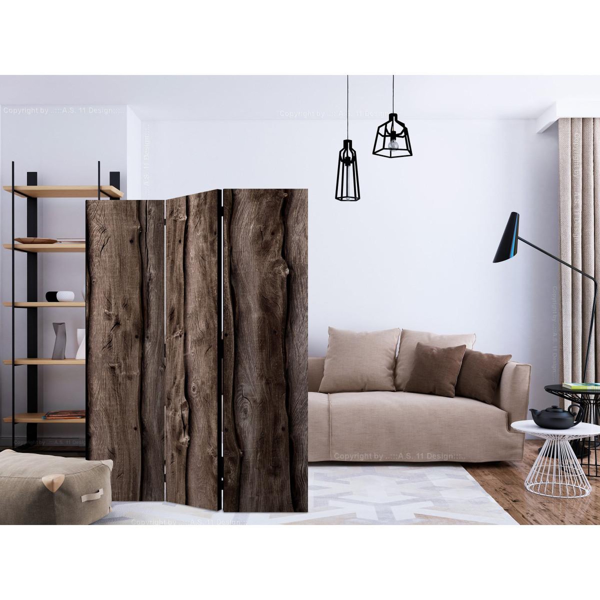 Voir la diapositive 2 : Paris Prix Paravent 3 volets  wooden melody  135x172cm