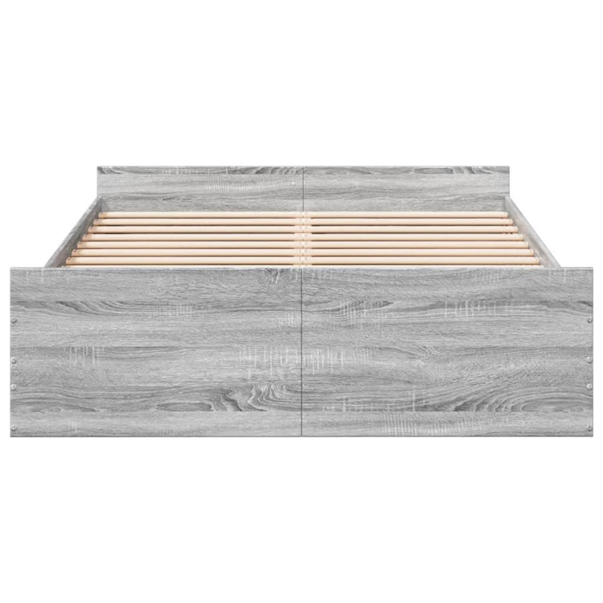 VIDAXL Cadre de lit avec tiroirs sans matelas sonoma gris 135x190 cm