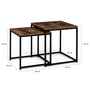 Voir la diapositive 4 : ID MARKET Lot de 2 tables basses gigognes DAYTON 40/45 effet vieilli design industriel