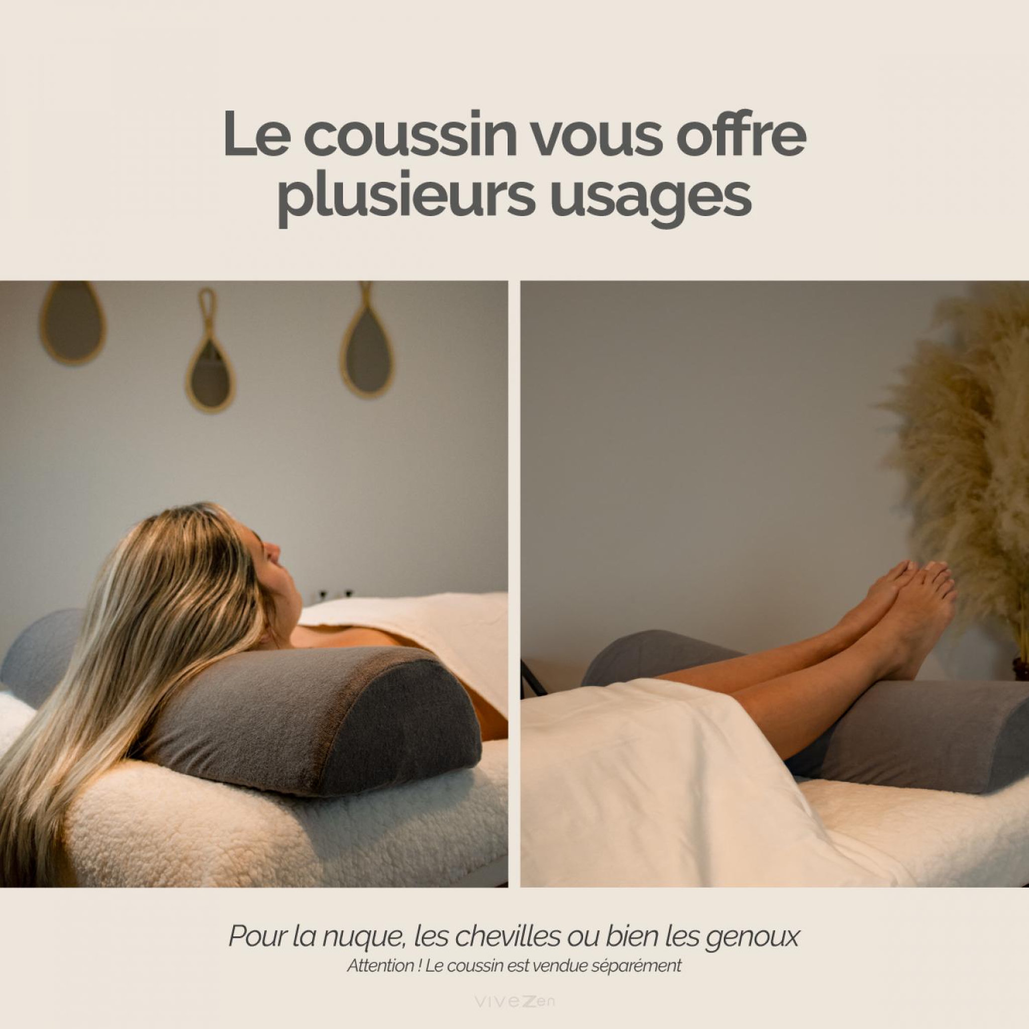 Voir la diapositive 5 : VIVEZEN Drap housse de protection en éponge pour coussin demi-rond 66 cm x 22 cm x 12 cm de table de massage - Bleu Pastel