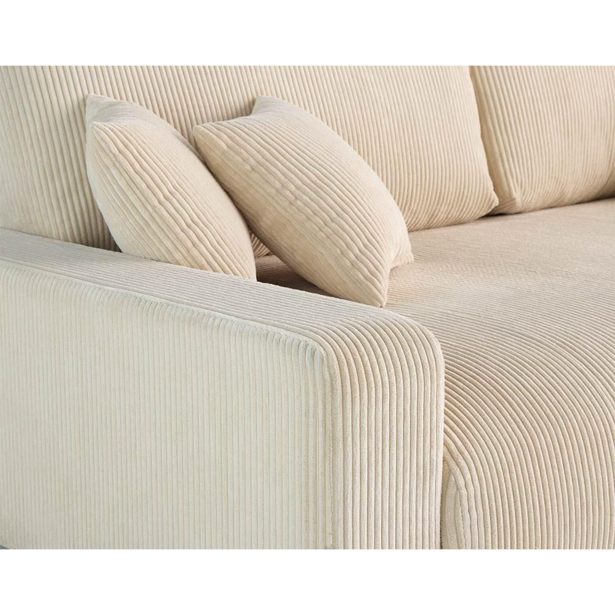 LISA DESIGN Pivoine - canapé droit 3 places - convertible avec coffre - en velours côtelé