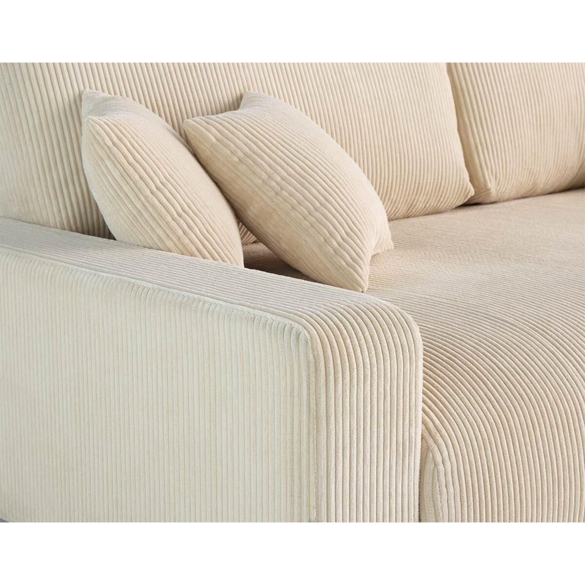 LISA DESIGN Pivoine - canapé droit 3 places - convertible avec coffre - en velours côtelé