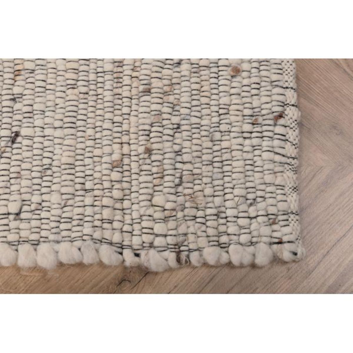 Paris Prix Tapis Déco en Laine  Loump  160x230cm Blanc & Beige