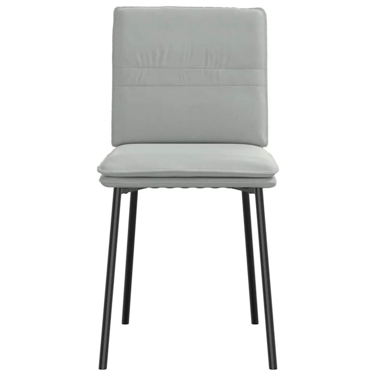 VIDAXL Chaises a manger lot de 6 gris clair velours