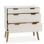 Voir la diapositive 2 : VS VENTA-STOCK Commode Baku 3 tiroirs couleur blanc, 80 cm longueur