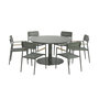Voir la diapositive 2 : SWEEEK Table de jardin ronde aluminium + 6 assises - Oreva / Fira