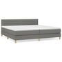 Voir la diapositive 2 : VIDAXL Sommier a lattes de lit avec matelas Gris fonce 200x200cm Tissu