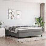 VIDAXL Sommier a lattes de lit avec matelas Gris fonce 180x200cm Tissu