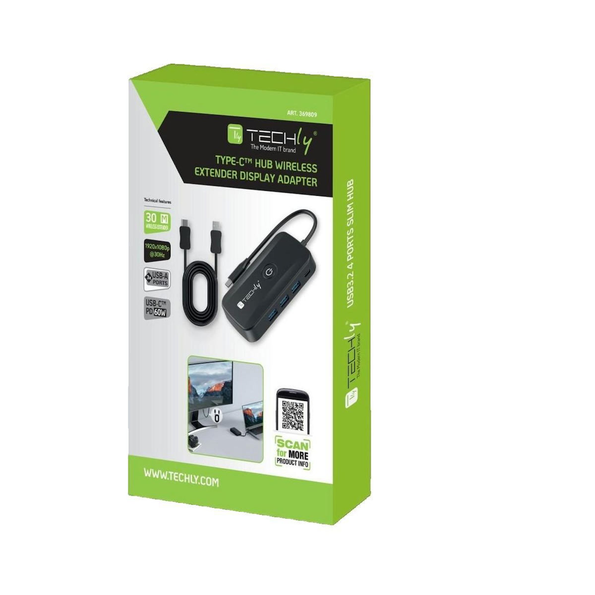 TECHLY Adaptateur vidéo Techly modèle X sans fil USB-C 1080p