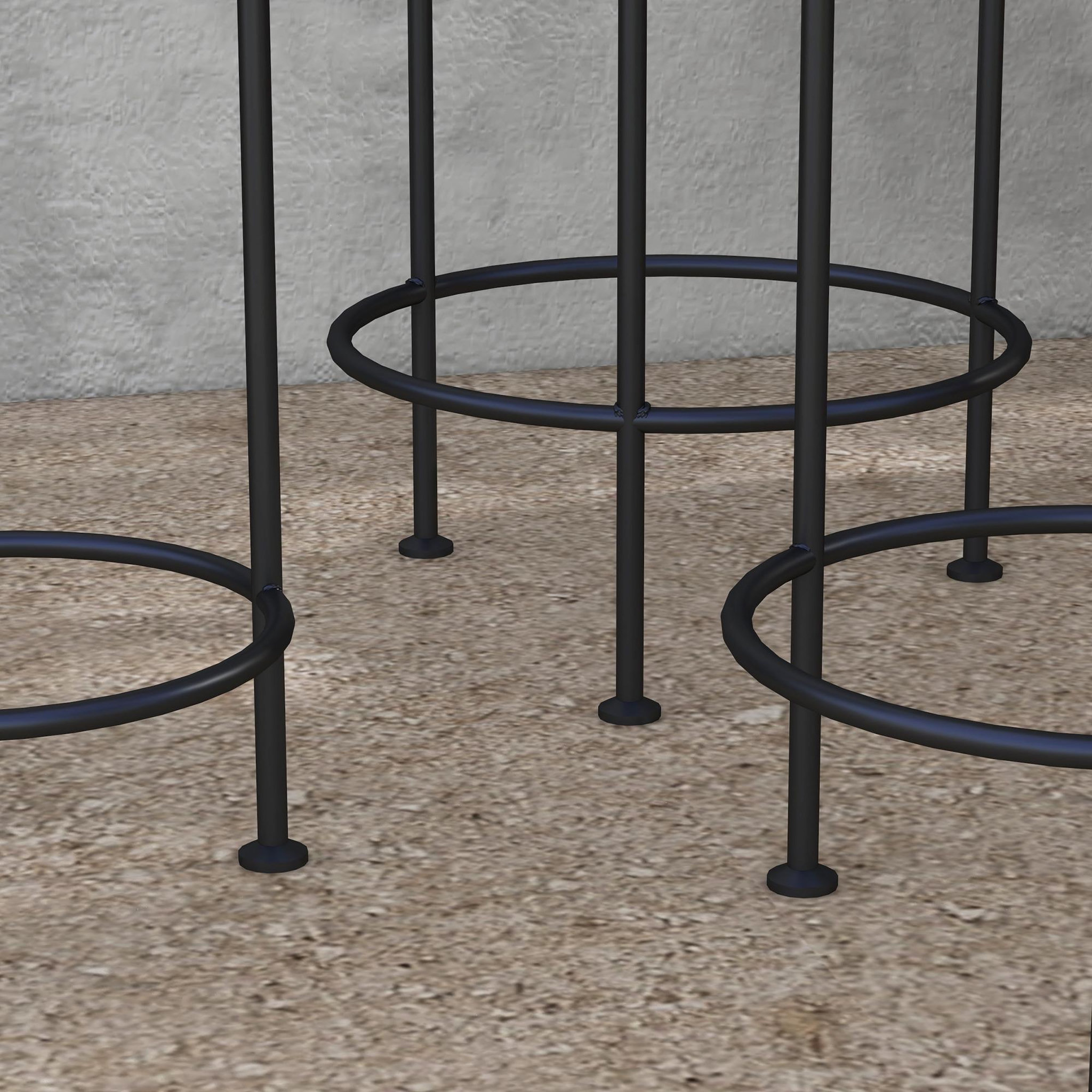 Voir la diapositive 4 : OUTSUNNY Lot de 3 supports pot de fleurs plateaux aspect rotin métal doré noir