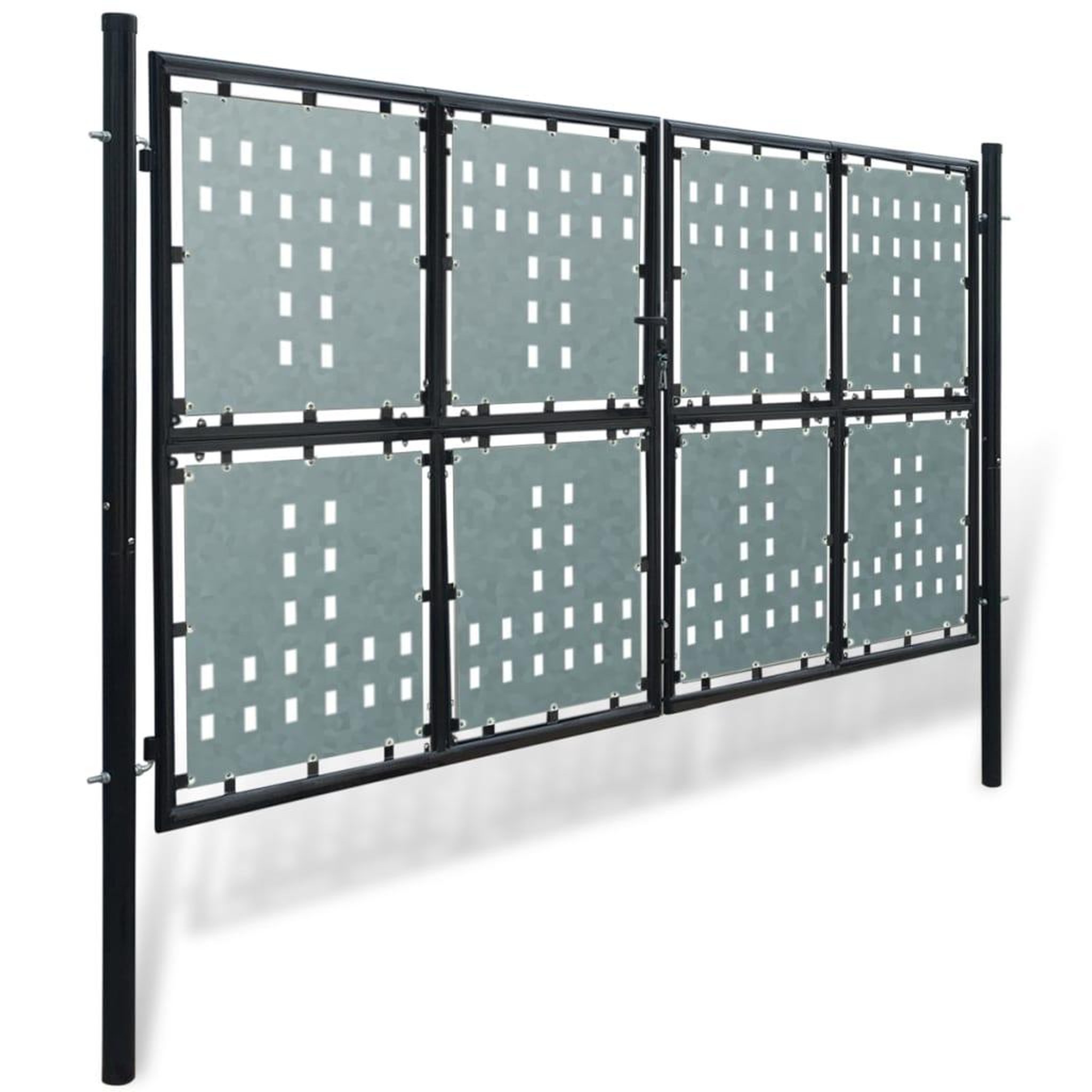 Voir la diapositive 2 : VIDAXL Portail simple de cloture Noir 300x200 cm