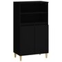 Voir la diapositive 2 : VIDAXL Buffet haut Noir 60x36x110 cm Bois d'ingenierie