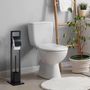 Voir la diapositive 2 : IDIMEX Porte-papier toilette TOMA avec porte brosse à WC, en métal