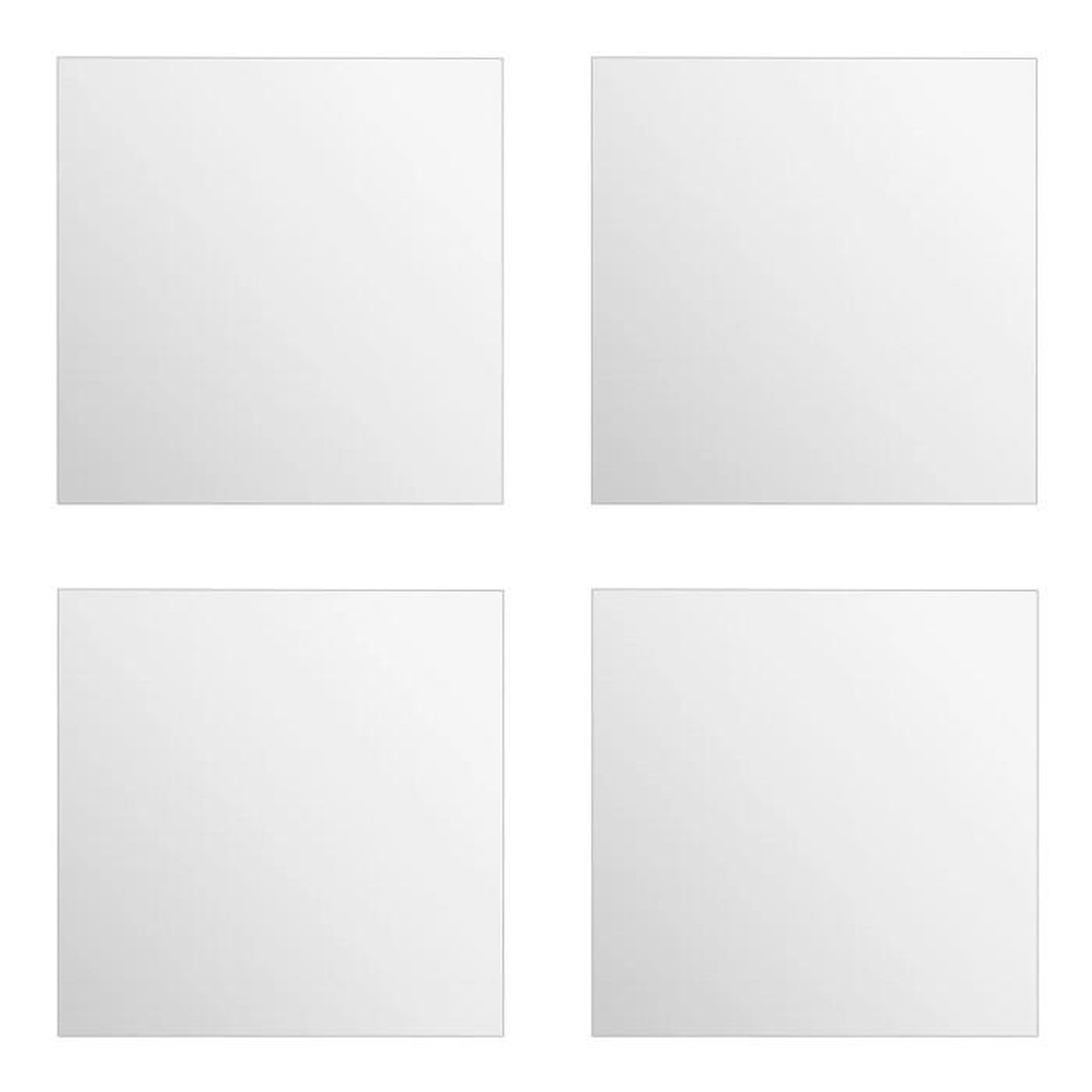 ATMOSPHERA Lot de 4 Miroirs Adhésifs  Carré  30x30cm Argent