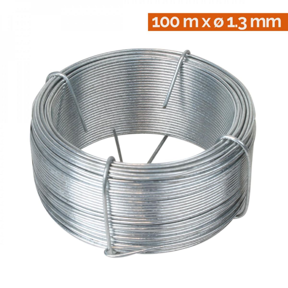 LINXOR Fil d'attache en acier galvanisé pour grillage ou autre - 100 m x 1.3mm Ø - Gris