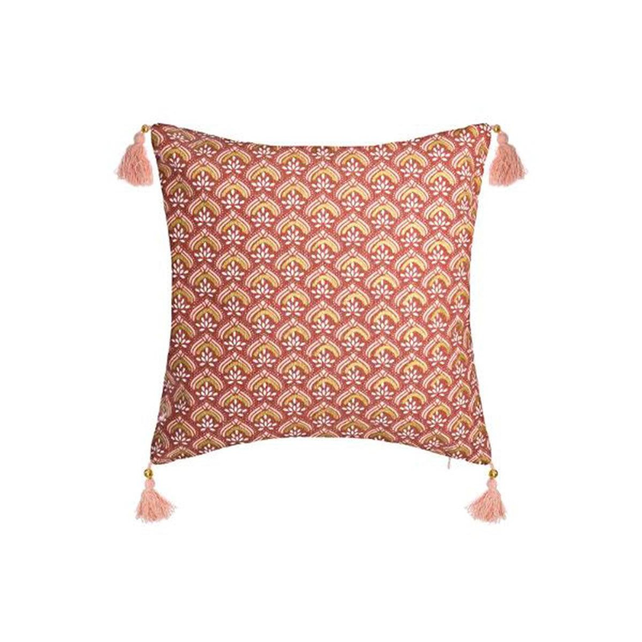 ATMOSPHERA Housse de coussin imprimé  hindou  40x40cm rouge