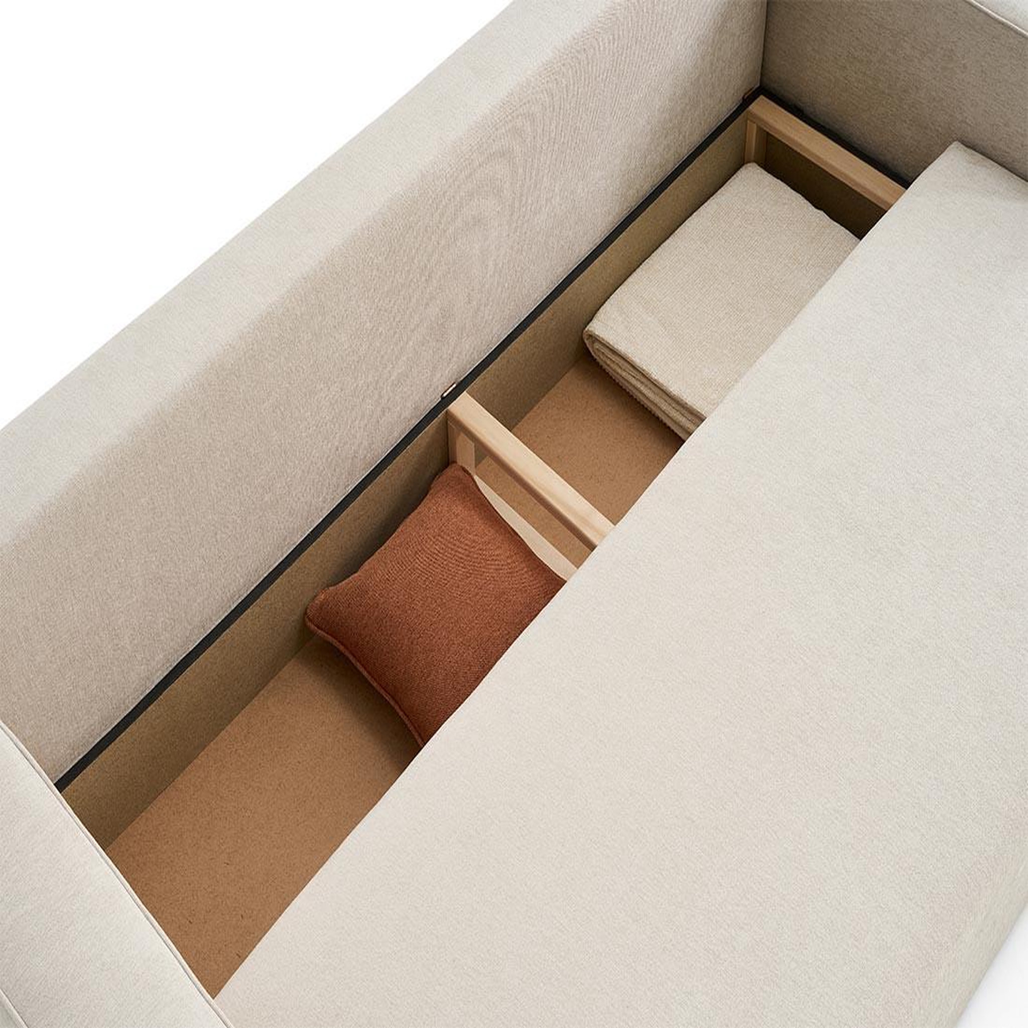 Voir la diapositive 4 : BEST MOBILIER Topaze - canapé 3 places - convertible avec coffre - en tissu