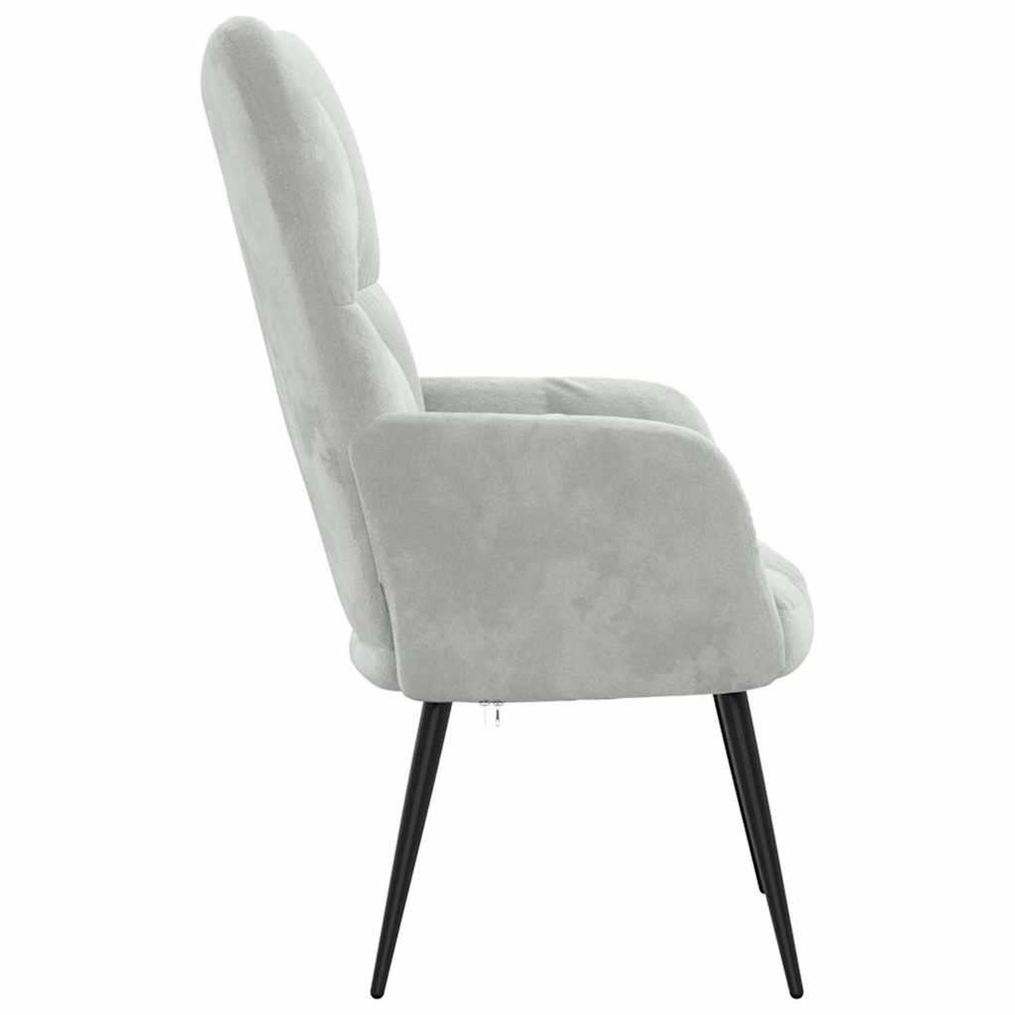 Voir la diapositive 4 : VIDAXL Chaise de relaxation Gris clair Velours