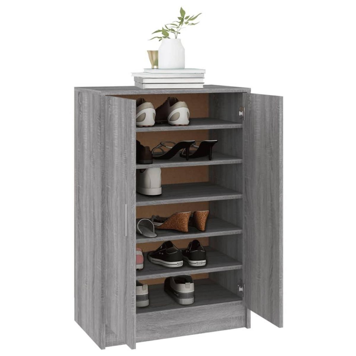 VIDAXL Meuble a chaussures Sonoma gris 60x35x92 cm Bois d'ingenierie