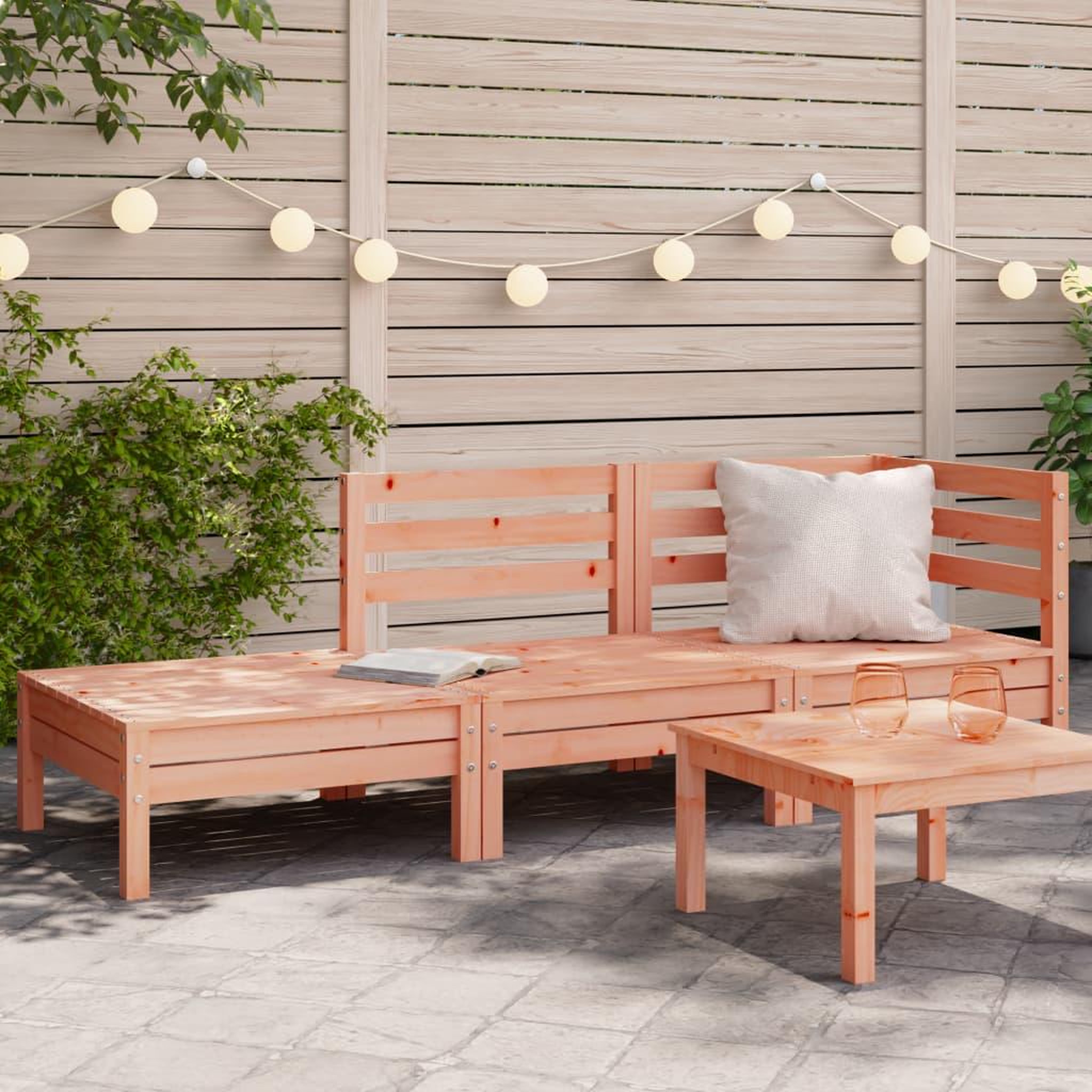VIDAXL Canape de jardin 3 places bois massif de douglas