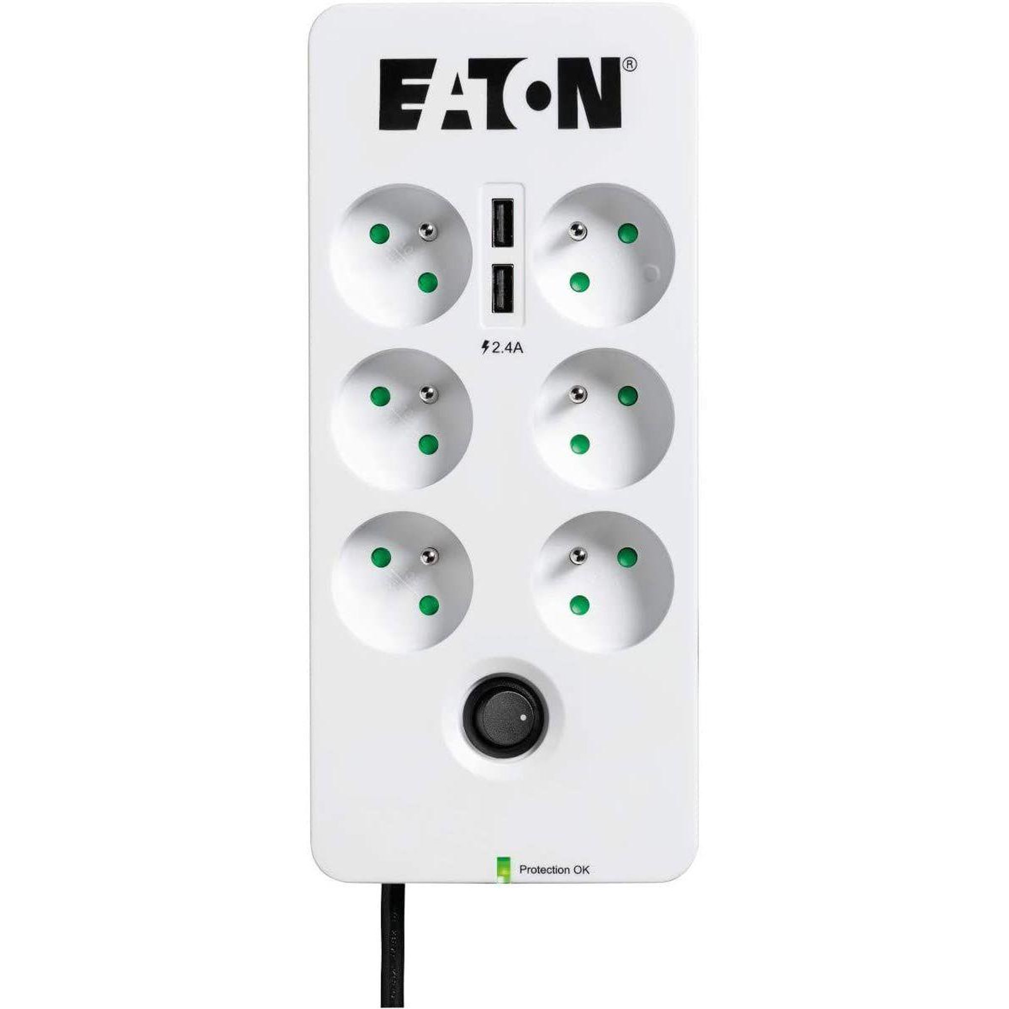 Voir la diapositive 2 : Eaton Parafoudre 6 prises parafoudres + 2 usb
