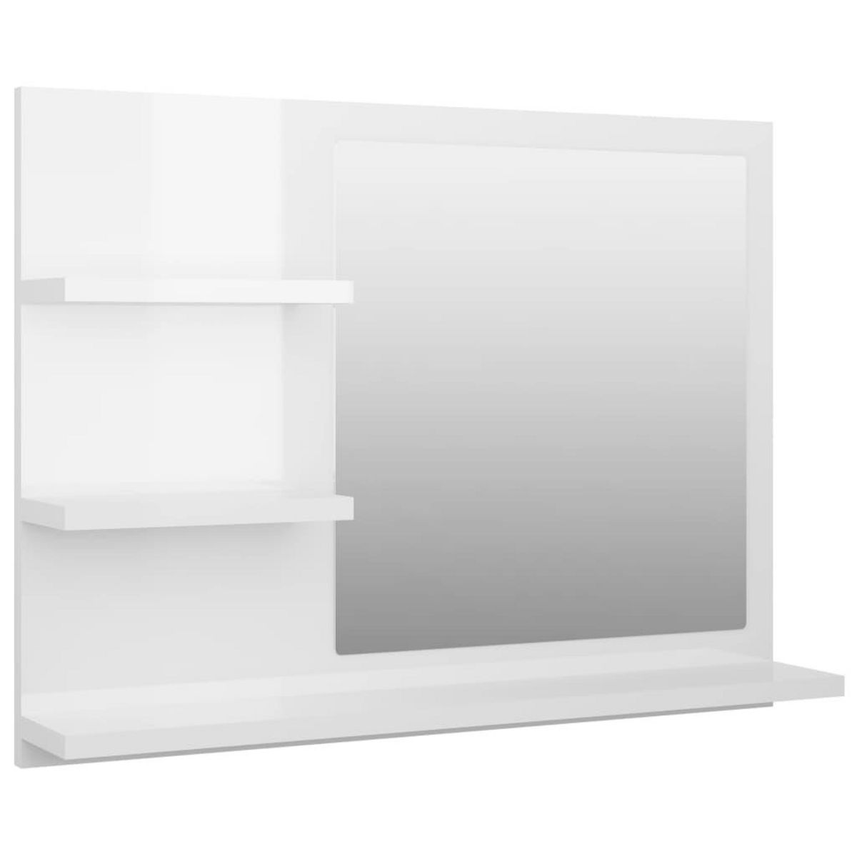 VIDAXL Miroir de salle de bain blanc brillant bois d'ingenierie