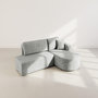 Voir la diapositive 6 : BEST MOBILIER Miro - canapé d'angle droit 4 places convertible avec coffre en velours texturé