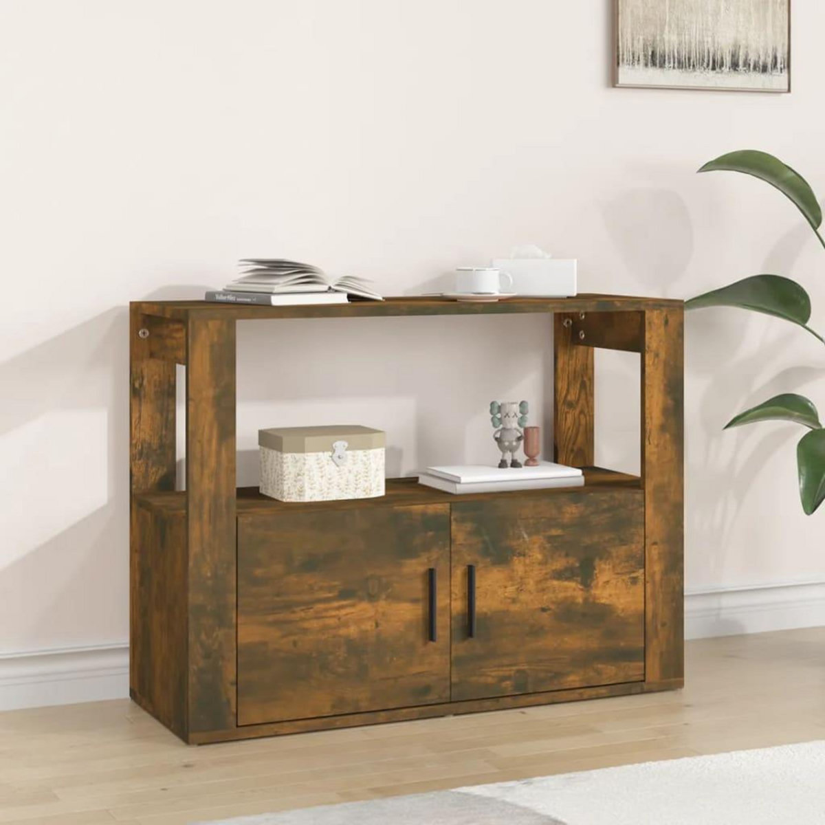 VIDAXL Buffet Chene fume 80x30x60 cm Bois d'ingenierie