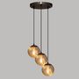 Voir la diapositive 2 : ATMOSPHERA Lampe Suspension 3 Têtes  Midnight Garden  93cm Or