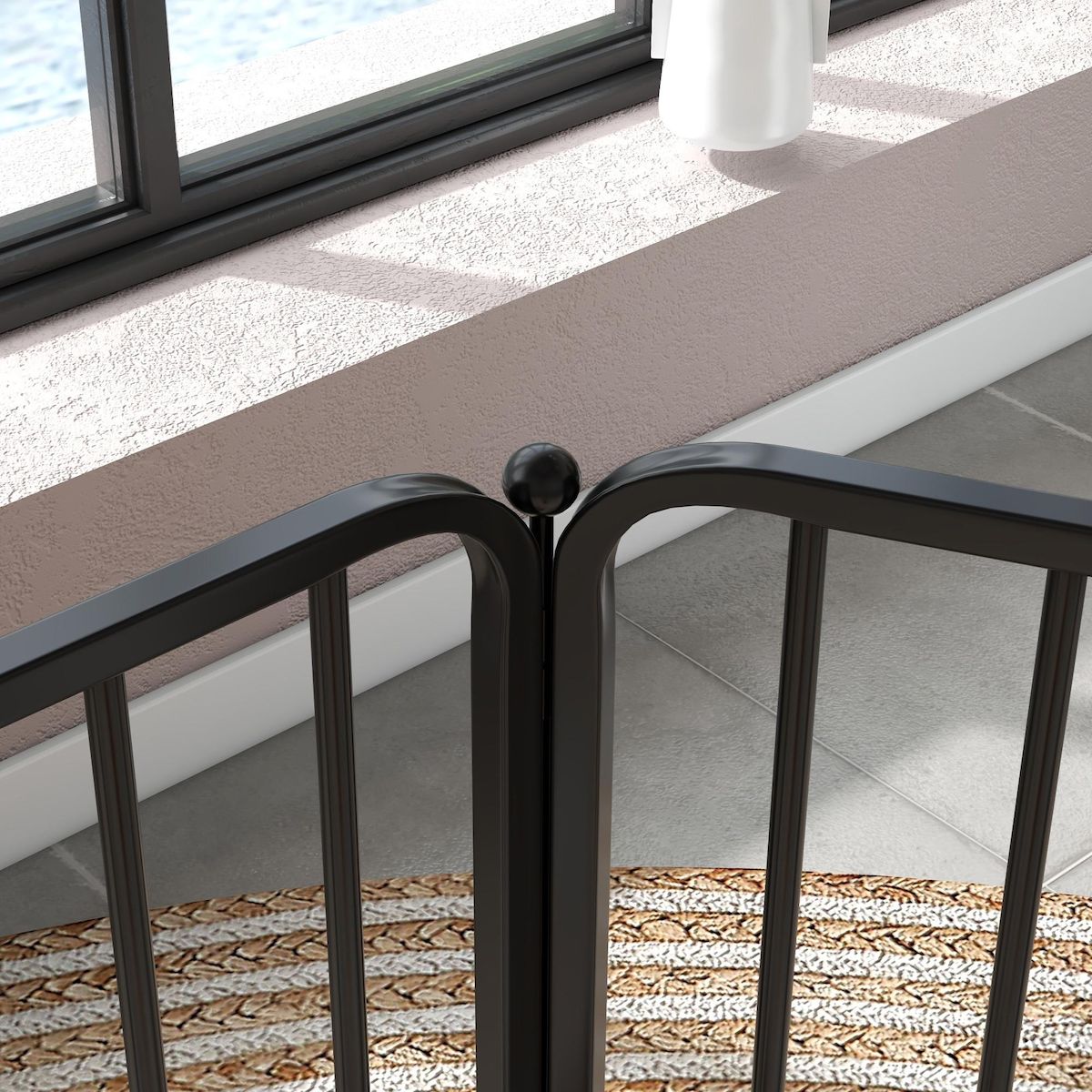 PAWHUT Parc enclos modulable pour chien porte 6 panneaux noir