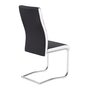 IDIMEX Lot de 4 chaises de salle à manger ou cuisine ALBA avec assise rembourrée et piètement chromé, revêtement en tissu noir et blanc