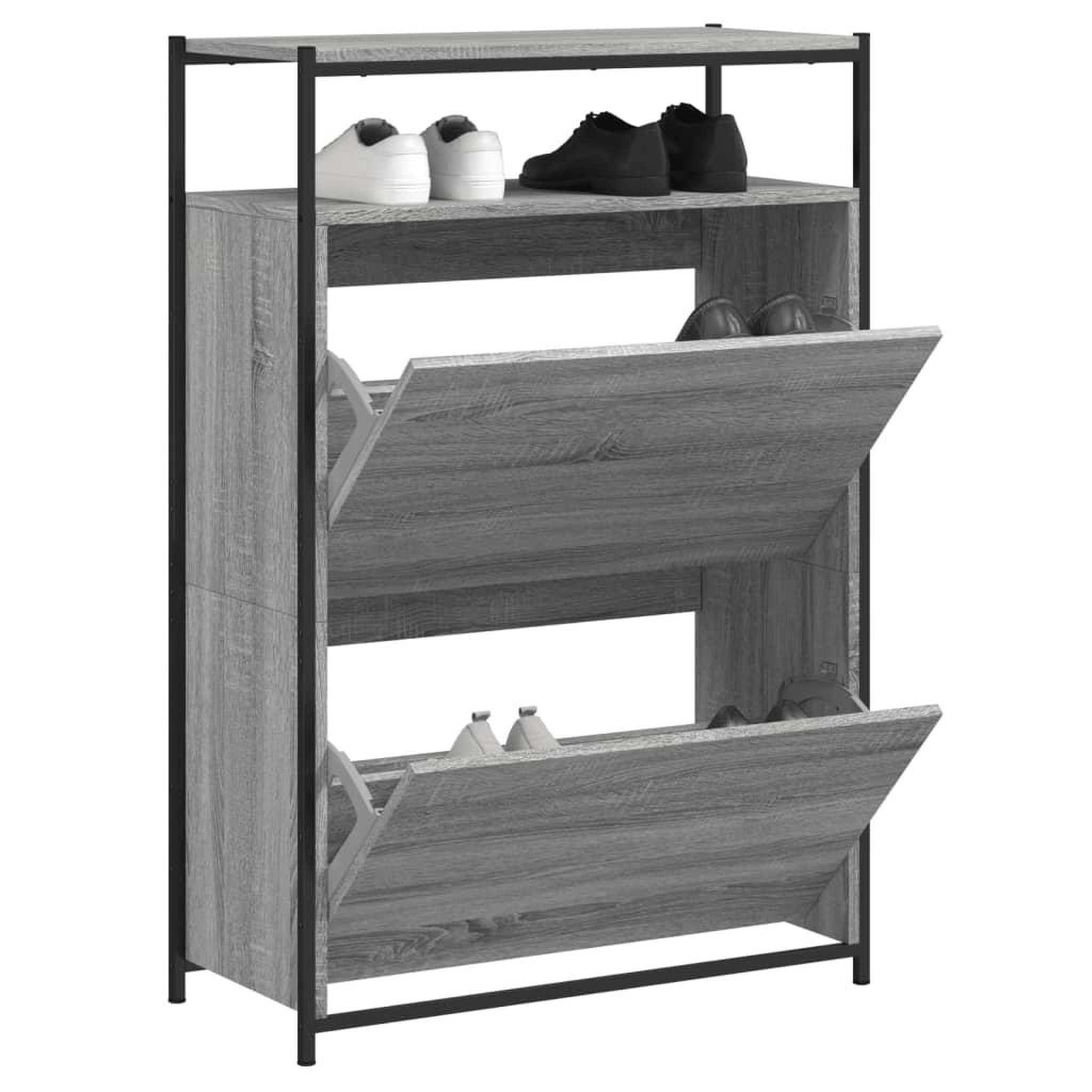 VIDAXL Armoire a chaussures sonoma gris 75x34x112 cm bois d'ingenierie