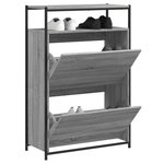 VIDAXL Armoire a chaussures sonoma gris 75x34x112 cm bois d'ingenierie