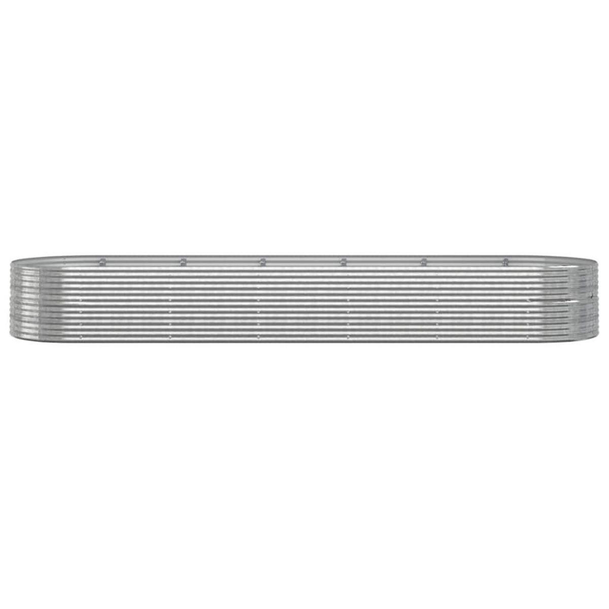 VIDAXL Lit sureleve de jardin Acier enduit de poudre Argente