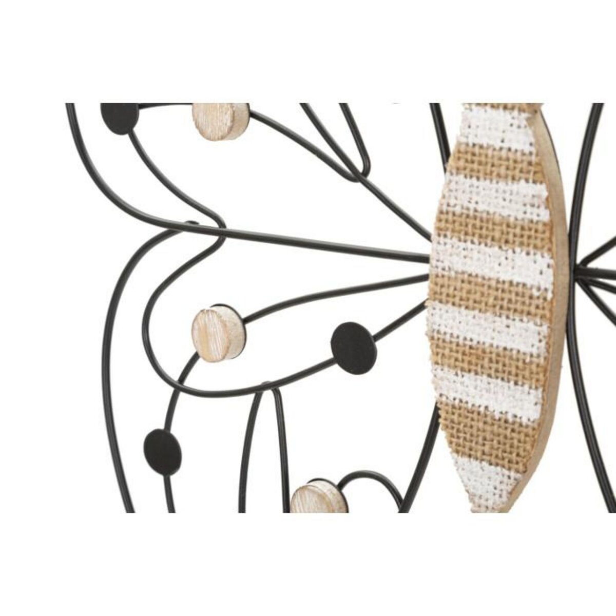 Paris Prix Décoration Murale en Métal  Papillon  39cm Noir & Naturel