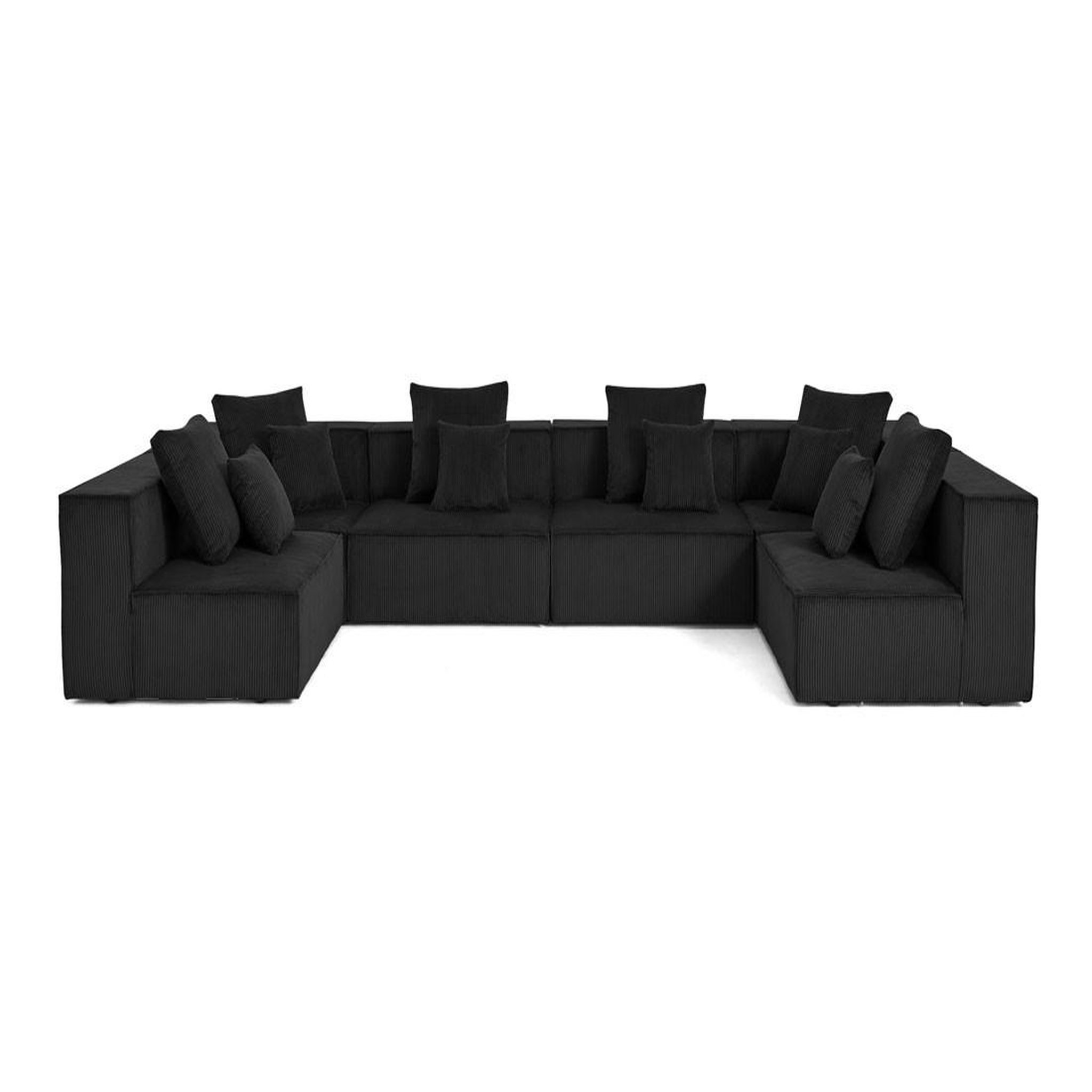 Voir la diapositive 1 : BEST MOBILIER Colombine - canapé modulable panoramique - 7 places - en velours côtelé