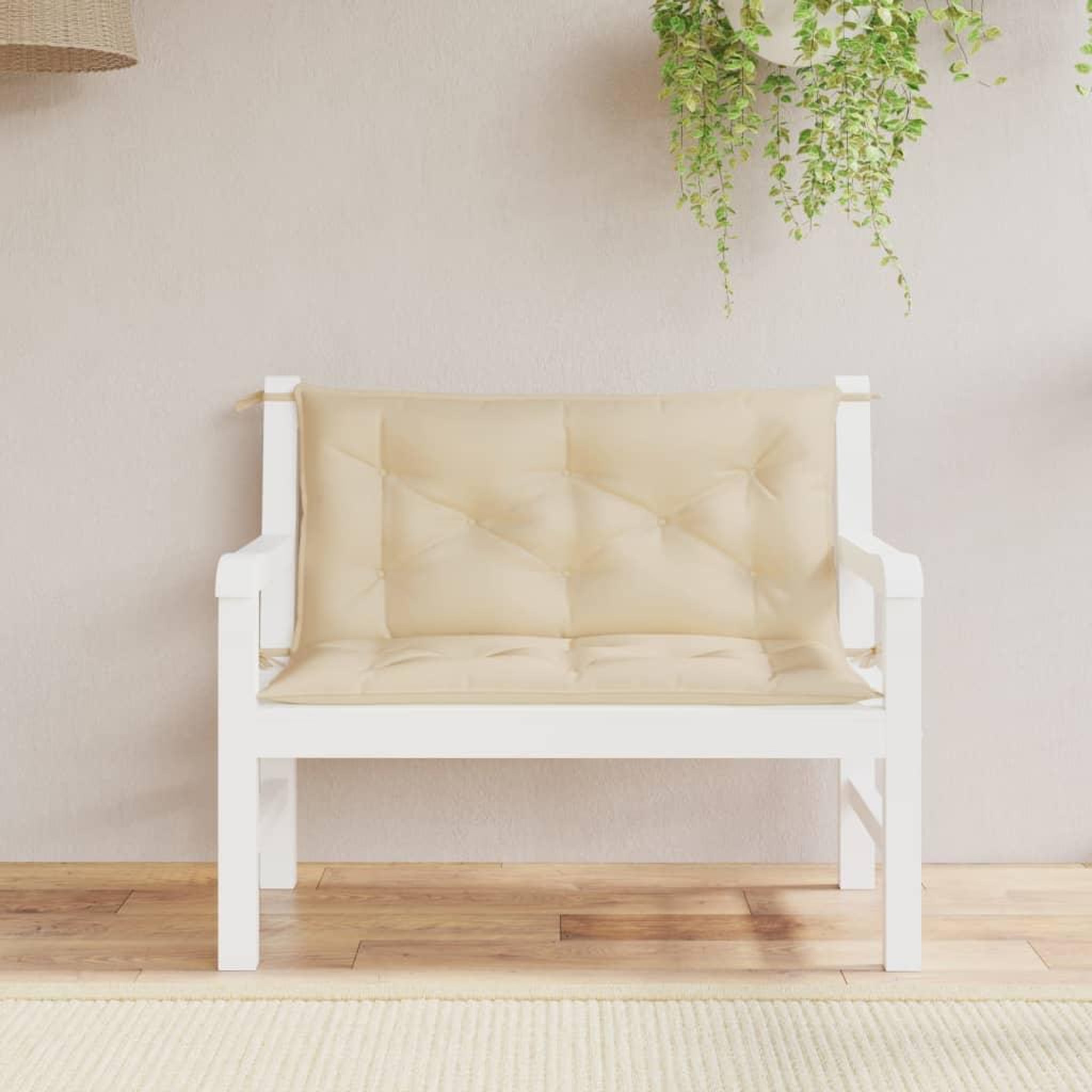 VIDAXL Coussins de banc jardin lot de 2 beige 100x50x7 cm tissu Oxford
