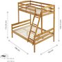 Voir la diapositive 3 : Habitat et Jardin Lit superposé en bois  Léa  - 140/90 x 190 cm - Marron