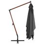Voir la diapositive 3 : VIDAXL Parasol de jardin en porte-a-faux avec mat en bois anthracite