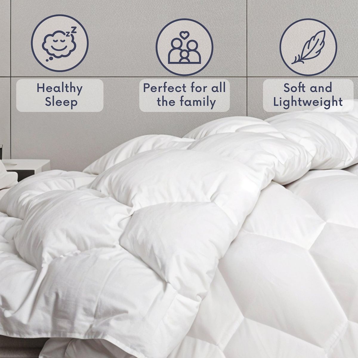 THE WHITE STONE Couette Hiver 135 x 200 cm de 400 g - Rembourrage Chaud en Ouate - Revêtement en Microfibre Hypoallergénique
