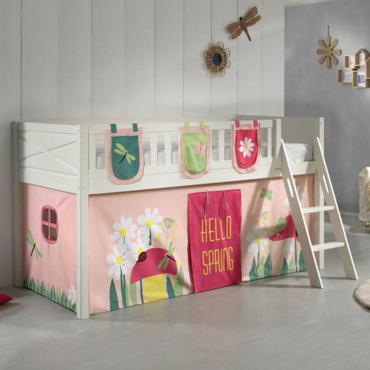 Paris Prix Lit Enfant Tente & 3 Pochettes  Scott Spring  90x200cm Blanc