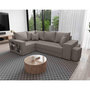 Voir la diapositive 1 : BEST MOBILIER Libbie - canapé d'angle gauche 4 places convertible avec coffre, étagère et poufs en tissu