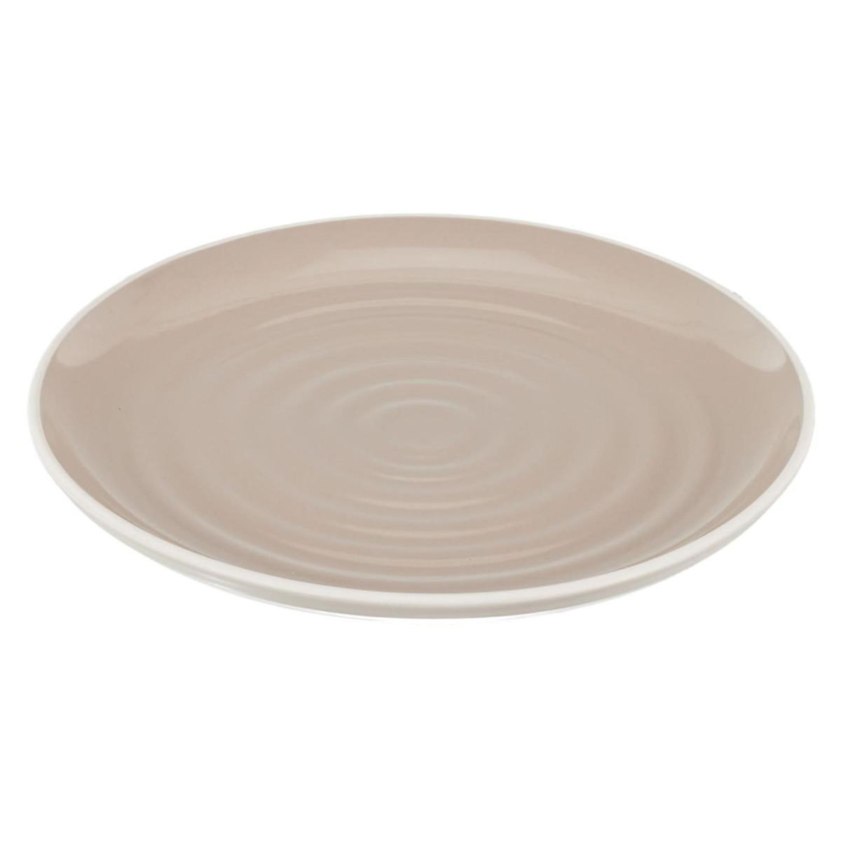 Paris Prix Lot de 6 Assiettes Plates  Bicolore Mania  27cm Beige